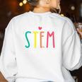 STEM Teacher Science Appreciation Women Back To School Women's Sweatshirt Back Print White STEM Teacher Science Appreciation Women Back To School Women's Sweatshirt Back Print White