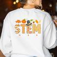 STEM Teacher Thanksgiving Grateful Educator Science Class Women's Sweatshirt Back Print White STEM Teacher Thanksgiving Grateful Educator Science Class Women's Sweatshirt Back Print White