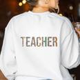 Substitute Teacher Supplies For Teachers Leopard For Men Women Women's Sweatshirt Back Print White Substitute Teacher Supplies For Teachers Leopard For Men Women Women's Sweatshirt Back Print White