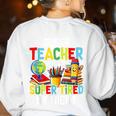 Super Teacher By Day Super Tired By Night Women's Sweatshirt Back Print White Super Teacher By Day Super Tired By Night Women's Sweatshirt Back Print White