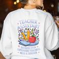Superhero Sidekick Teaching Teach School Teacher Assistant Women's Sweatshirt Back Print White Superhero Sidekick Teaching Teach School Teacher Assistant Women's Sweatshirt Back Print White