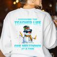 Surviving The Teacher Life Pjs Pajamas Christmas Xmas Teache Women's Sweatshirt Back Print White