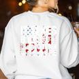 It Takes Balls To Teach Pe Teacher Chaos Coordinator US Flag Women's Sweatshirt Back Print White It Takes Balls To Teach Pe Teacher Chaos Coordinator US Flag Women's Sweatshirt Back Print White