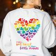 It Takes a Big Heart To Shape Little Minds Teacher Women's Sweatshirt Back Print White It Takes a Big Heart To Shape Little Minds Teacher Women's Sweatshirt Back Print White