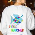 It Takes A Lot Of Sparkle To Be A Teacher Rainbow Fish For Men Women Women's Sweatshirt Back Print White
