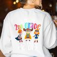 I Teach 2nd Grade Superheroes Back To School Teacher Men Women Girls Kids Women's Sweatshirt Back Print White
