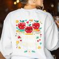 I Teach The Cutest Apples In The Orchard Cute Fall Teacher Women's Sweatshirt Back Print White