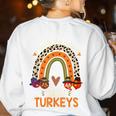 I Teach The Cutest Little Turkeys Thanksgiving Teacher Men Women Girls Kids Women's Sweatshirt Back Print White I Teach The Cutest Little Turkeys Thanksgiving Teacher Men Women Girls Kids Women's Sweatshirt Back Print White