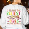 I Teach The Cutest Owls Christmas Or Teachers Day Women's Sweatshirt Back Print White
