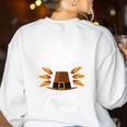 I Teach The Cutest Pre-K Pilgrims Thanksgiving Teacher Item Women's Sweatshirt Back Print White