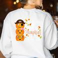 I Teach The Cutest Pumpkins Halloween Shirt For Teachers Women's Sweatshirt Back Print White I Teach The Cutest Pumpkins Halloween Shirt For Teachers Women's Sweatshirt Back Print White