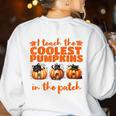 I Teach The Cutest Pumpkins Halloween Teacher Cat Lover Women's Sweatshirt Back Print White I Teach The Cutest Pumpkins Halloween Teacher Cat Lover Women's Sweatshirt Back Print White