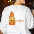 I Teach The Cutest Pumpkins In The Patch Fall Autumn Teacher Women's Sweatshirt Back Print White I Teach The Cutest Pumpkins In The Patch Fall Autumn Teacher Women's Sweatshirt Back Print White