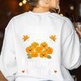 I Teach The Cutest Pumpkins In The Patch Halloween Teacher Women's Sweatshirt Back Print White