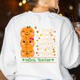 I Teach The Cutest Pumpkins In The Patch Infant Teacher Women's Sweatshirt Back Print White I Teach The Cutest Pumpkins In The Patch Infant Teacher Women's Sweatshirt Back Print White