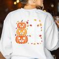 i Teach The Cutest Pumpkins In The Patch Teacher Halloween Women's Sweatshirt Back Print White i Teach The Cutest Pumpkins In The Patch Teacher Halloween Women's Sweatshirt Back Print White