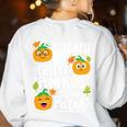 I Teach The Cutest Pumpkins In The Patch Teacher Women's Sweatshirt Back Print White