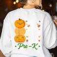 I Teach Cutest Pumpkins In Patch Thanksgiving Teacher Pre-K For Men Women Women's Sweatshirt Back Print White I Teach Cutest Pumpkins In Patch Thanksgiving Teacher Pre-K For Men Women Women's Sweatshirt Back Print White