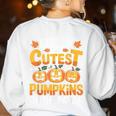 I Teach The Cutest Pumpkins Shirt Teachers Halloween Women's Sweatshirt Back Print White I Teach The Cutest Pumpkins Shirt Teachers Halloween Women's Sweatshirt Back Print White