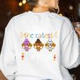 I Teach The Cutest Turkeys School Teachers Thanksgiving Women's Sweatshirt Back Print White I Teach The Cutest Turkeys School Teachers Thanksgiving Women's Sweatshirt Back Print White
