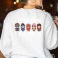 I Teach Future Superheroes Last Day Back To School Teacher Women's Sweatshirt Back Print White I Teach Future Superheroes Last Day Back To School Teacher Women's Sweatshirt Back Print White