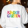 I Teach Kindergarten What Is Your Superpower Teacher Women's Sweatshirt Back Print White