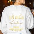 I Teach You Life Skills Home Economics Teacher Women's Sweatshirt Back Print White I Teach You Life Skills Home Economics Teacher Women's Sweatshirt Back Print White