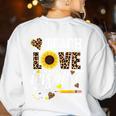 TEACH LOVE INSPIRE Teacher Sunflower Appreciation Women's Sweatshirt Back Print White TEACH LOVE INSPIRE Teacher Sunflower Appreciation Women's Sweatshirt Back Print White