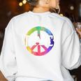 Teach Peace For Teachers And Educators Counselor Women's Sweatshirt Back Print White Teach Peace For Teachers And Educators Counselor Women's Sweatshirt Back Print White
