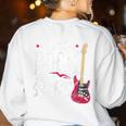 I Teach Rock Stars Music Teacher Guitar Player Women's Sweatshirt Back Print White
