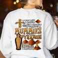 Teach The Scariest Mummies Halloween Social Studies Teacher Men Women Women's Sweatshirt Back Print White Teach The Scariest Mummies Halloween Social Studies Teacher Men Women Women's Sweatshirt Back Print White