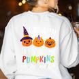 I Teach The Smartest Pumpkins The Patch Teacher Fall Season For Men Women Kids Women's Sweatshirt Back Print White
