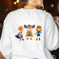 I Teach Superheroes Cute Back To School Teacher Women's Sweatshirt Back Print White I Teach Superheroes Cute Back To School Teacher Women's Sweatshirt Back Print White