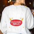 Teacher Assistant Teaching School Ninja Appreciation Women's Sweatshirt Back Print White Teacher Assistant Teaching School Ninja Appreciation Women's Sweatshirt Back Print White