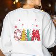 Teacher All Calm Said No Teacher Christmas Pencil Tree Women's Sweatshirt Back Print White Teacher All Calm Said No Teacher Christmas Pencil Tree Women's Sweatshirt Back Print White