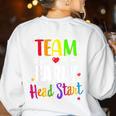 Teacher Early Childhood Education Preschool Head Start Crew Women's Sweatshirt Back Print White Teacher Early Childhood Education Preschool Head Start Crew Women's Sweatshirt Back Print White