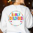 Teacher Early Childhood Squad T-Shirt Women's Sweatshirt Back Print White Teacher Early Childhood Squad T-Shirt Women's Sweatshirt Back Print White