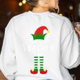 The Teacher Elf Family Matching Group Idea Christmas Women's Sweatshirt Back Print White