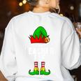Teacher Elf Matching Family Christmas Women Men Women's Sweatshirt Back Print White Teacher Elf Matching Family Christmas Women Men Women's Sweatshirt Back Print White