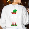 The Teacher Elf Matching Family Christmas Women's Sweatshirt Back Print White