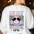 In My Teacher Era Groovy Tie Dye Back To School Cute Teacher Women's Sweatshirt Back Print White