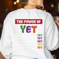 Teacher Growth Mindset Power Of Yet Women's Sweatshirt Back Print White Teacher Growth Mindset Power Of Yet Women's Sweatshirt Back Print White