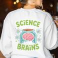 Teacher Halloween Costume Science Teachers Love Brains Women's Sweatshirt Back Print White