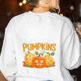 Teacher Halloween Pre-K Teacher Kindergarten Cutest Pumpkins Women's Sweatshirt Back Print White