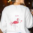 This Teacher Loves Her Flock Flamingo Teacher Class Women's Sweatshirt Back Print White This Teacher Loves Her Flock Flamingo Teacher Class Women's Sweatshirt Back Print White