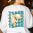 Teacher Outer Space Science Astronomy Planet Saturn Teach Women's Sweatshirt Back Print White