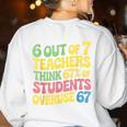 Teacher Overuse 67 Teacher Women's Sweatshirt Back Print White Teacher Overuse 67 Teacher Women's Sweatshirt Back Print White