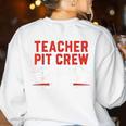 Teacher Pit Crew Race Car Driver Costume Men Women Kids Women's Sweatshirt Back Print White Teacher Pit Crew Race Car Driver Costume Men Women Kids Women's Sweatshirt Back Print White