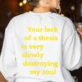 Teacher Or Professor Essay Thesis Writing Joke For Men Women Women's Sweatshirt Back Print White