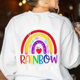 Teacher You Are a Rainbow Of Possibilities Funny Women's Sweatshirt Back Print White